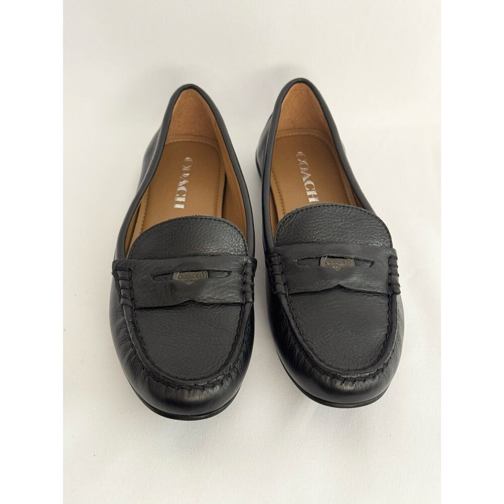 Coach Penny Loafers Black Pebble Leather Sz 6.5B Women NIB - Picture 5 of 12